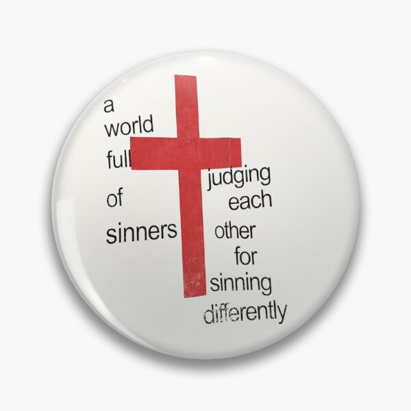 Item preview, A World Full of Sinners, Red Cross Faith Tee, Christian graphic tee, Jesus cross shirt designed and sold by InkRush LLC.