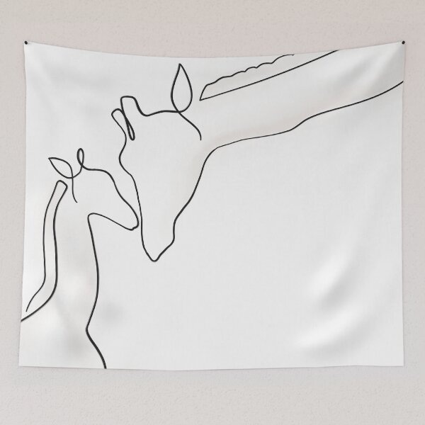 Item preview, Minimalist Giraffe Mother and Baby Line Art designed and sold by Barelythere2324.