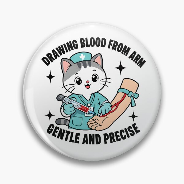 Item preview, Cute Cat Phlebotomist Nurse Drawing Blood From Arm Funny Medical Lab Week Gift Sticker designed and sold by ClinicalHubs.