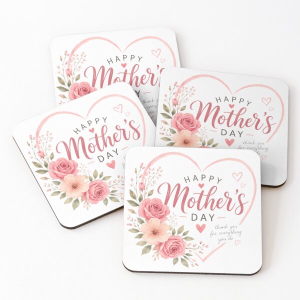 Item preview, Happy Mother’s Day Heart Floral Design | Pink Rose Mom Gift designed and sold by 1234saad.