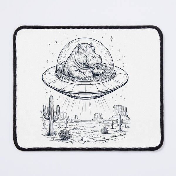 Artikelvorschau, Vintage Nilpferd auf UFO Tierliebhaber entworfen und verkauft von DoodleTortle.