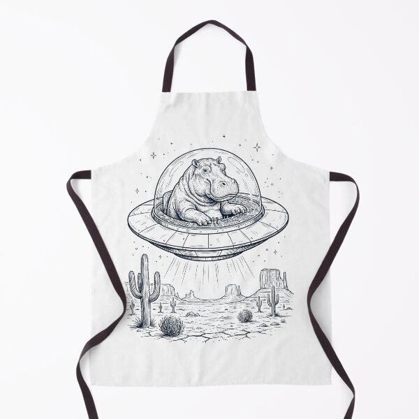 Item preview, Vintage Hippo Riding UFO Animal Lover designed and sold by DoodleTortle.