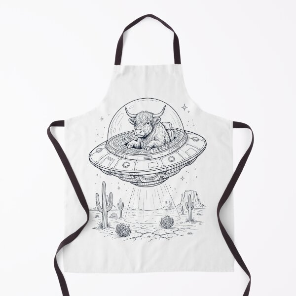 Item preview, Vintage Highland Cow Riding UFO Animal Lover designed and sold by DoodleTortle.