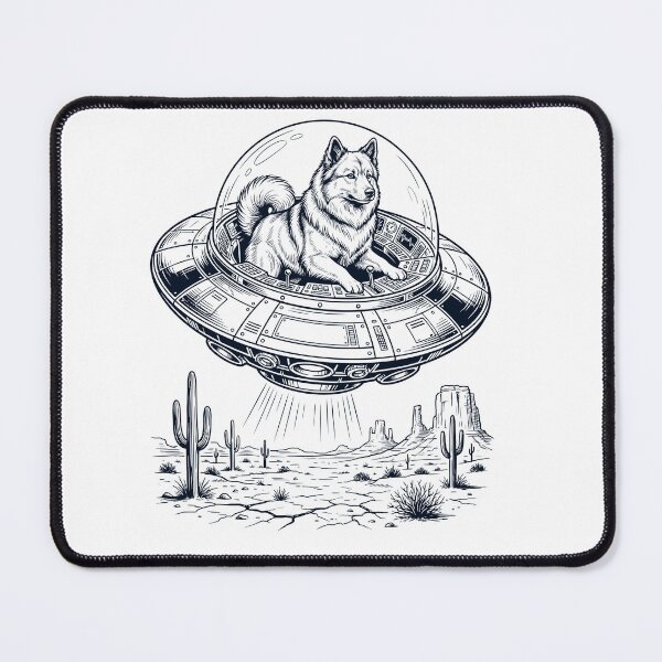 Item preview, Vintage Icelandic Sheepdog Riding UFO Dog Mom Dad Lover designed and sold by DoodleTortle.