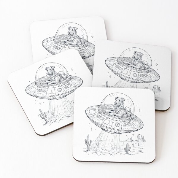 Item preview, Vintage Irish Terrier Riding UFO Dog Mom Dad Lover designed and sold by DoodleTortle.