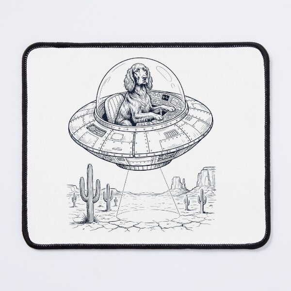 Item preview, Vintage Irish Setter Riding UFO Dog Mom Dad Lover designed and sold by DoodleTortle.