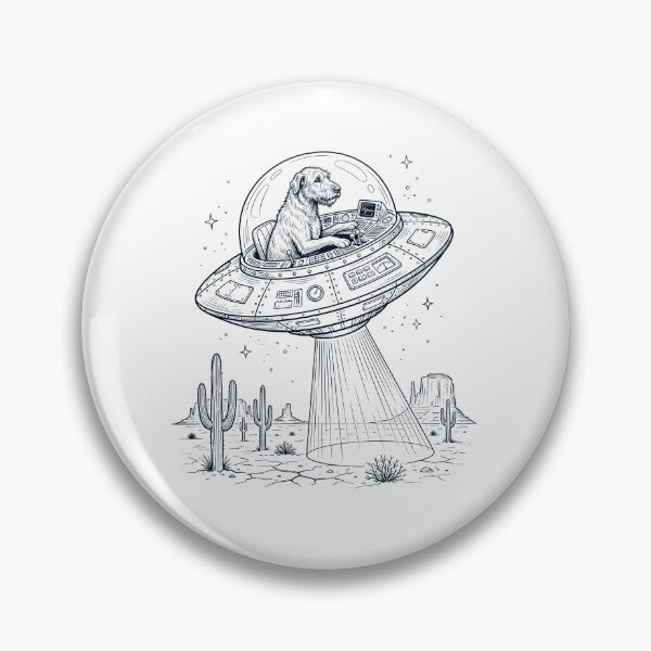 Item preview, Vintage Irish Wolfhound Riding UFO Dog Mom Dad Lover designed and sold by DoodleTortle.