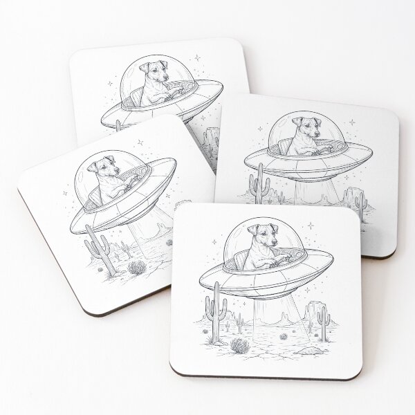Item preview, Vintage Jack Russell Terrier Riding UFO Dog Mom Dad Lover designed and sold by DoodleTortle.
