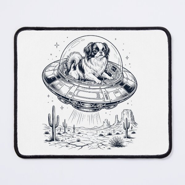 Item preview, Vintage Japanese Chin Riding UFO Dog Mom Dad Lover designed and sold by DoodleTortle.