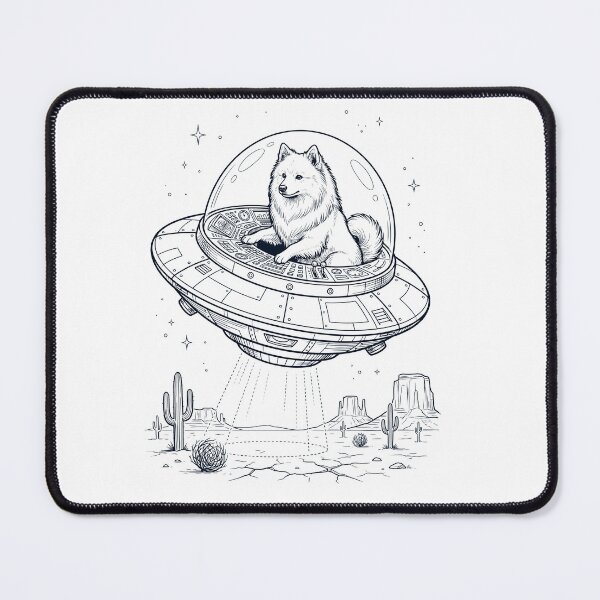 Item preview, Vintage Japanese Spitz Riding UFO Dog Mom Dad Lover designed and sold by DoodleTortle.