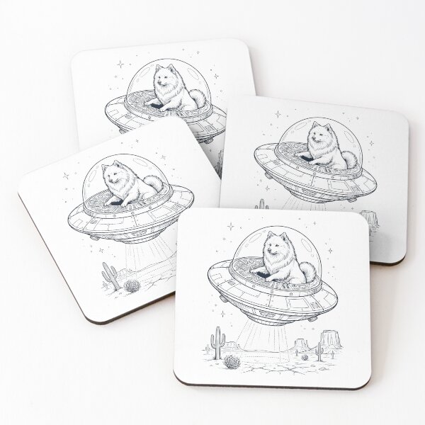 Item preview, Vintage Japanese Spitz Riding UFO Dog Mom Dad Lover designed and sold by DoodleTortle.