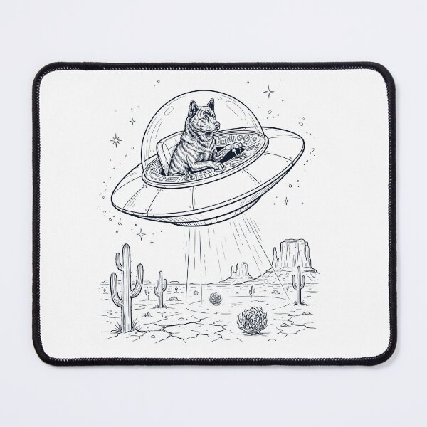 Item preview, Vintage Kai Ken Riding UFO Dog Mom Dad Lover designed and sold by DoodleTortle.