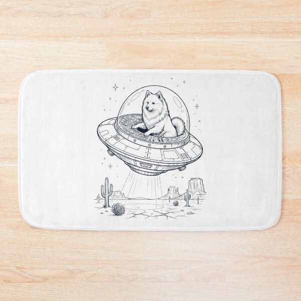 Item preview, Vintage Japanese Spitz Riding UFO Dog Mom Dad Lover designed and sold by DoodleTortle.