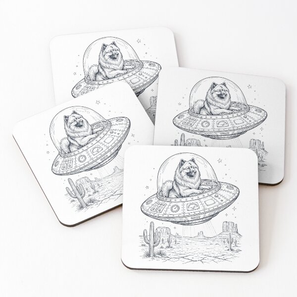 Item preview, Vintage Keeshond Riding UFO Dog Mom Dad Lover designed and sold by DoodleTortle.