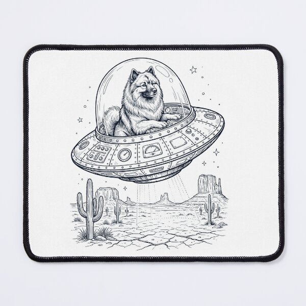 Item preview, Vintage Keeshond Riding UFO Dog Mom Dad Lover designed and sold by DoodleTortle.