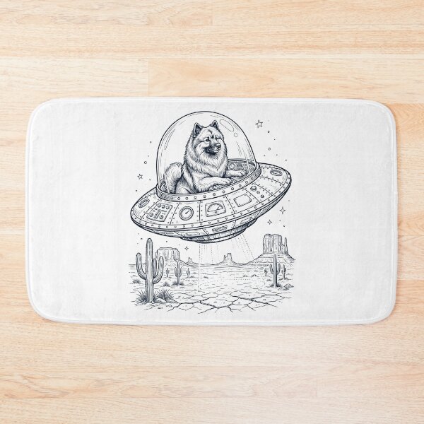 Item preview, Vintage Keeshond Riding UFO Dog Mom Dad Lover designed and sold by DoodleTortle.