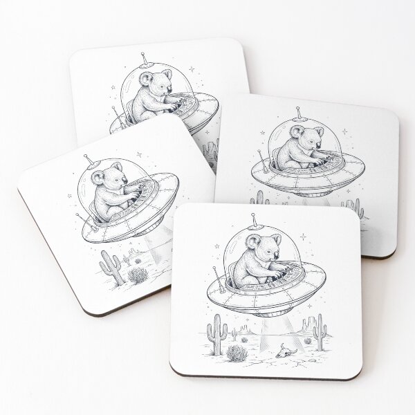Item preview, Vintage Koala Riding UFO Animal Lover designed and sold by DoodleTortle.