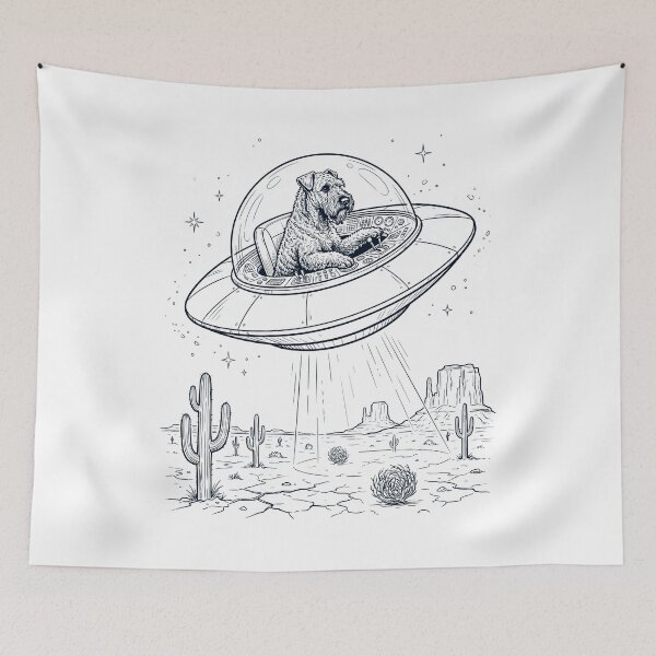 Item preview, Vintage Kerry Blue Terrier Riding UFO Dog Mom Dad Lover designed and sold by DoodleTortle.