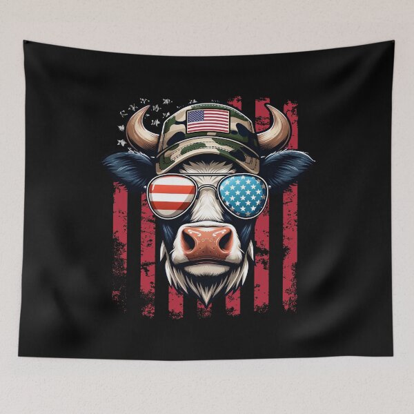 Item preview, Funny Cow 4th July USA Flag America Boys Girls Kids designed and sold by rafaeltto.