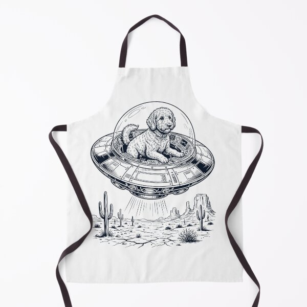 Item preview, Vintage Labradoodle Riding UFO Dog Mom Dad Lover designed and sold by DoodleTortle.