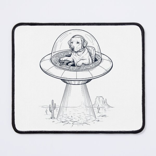Item preview, Vintage Labrador Retriever Riding UFO Dog Mom Dad Lover designed and sold by DoodleTortle.