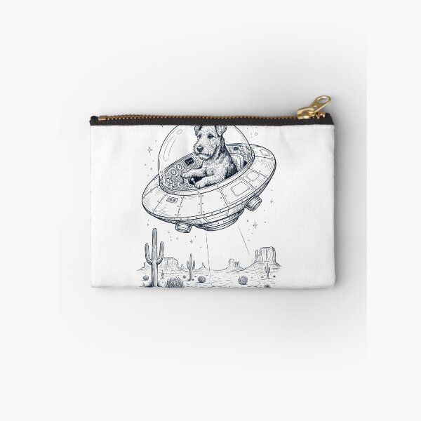 Item preview, Vintage Lakeland Terrier Riding UFO Dog Mom Dad Lover designed and sold by DoodleTortle.