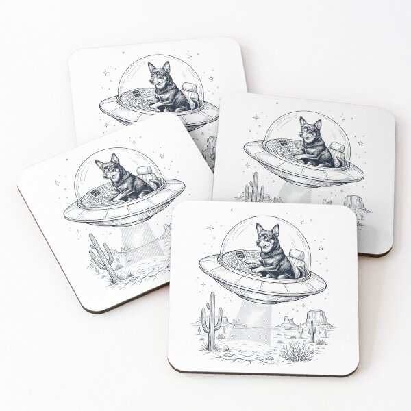 Item preview, Vintage Lancashire Heeler Riding UFO Dog Mom Dad Lover designed and sold by DoodleTortle.