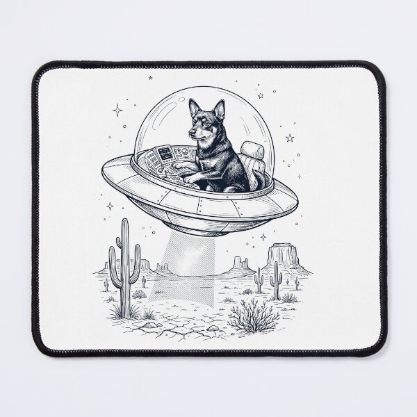 Item preview, Vintage Lancashire Heeler Riding UFO Dog Mom Dad Lover designed and sold by DoodleTortle.