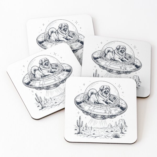 Item preview, Vintage Leonberger Riding UFO Dog Mom Dad Lover designed and sold by DoodleTortle.