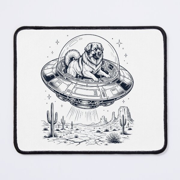 Item preview, Vintage Leonberger Riding UFO Dog Mom Dad Lover designed and sold by DoodleTortle.