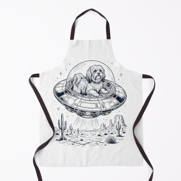 Item preview, Vintage Lhasa Apso Riding UFO Dog Mom Dad Lover designed and sold by DoodleTortle.