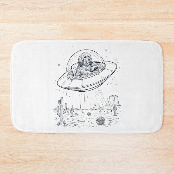 Item preview, Vintage Lowchen Riding UFO Dog Mom Dad Lover designed and sold by DoodleTortle.