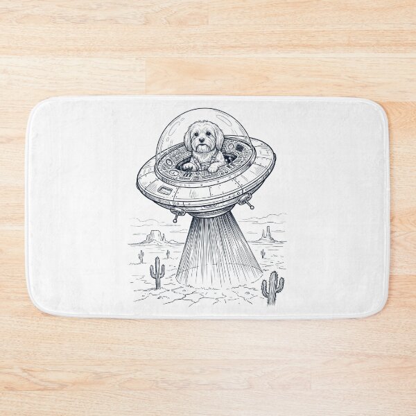 Item preview, Vintage Maltese Riding UFO Dog Mom Dad Lover designed and sold by DoodleTortle.