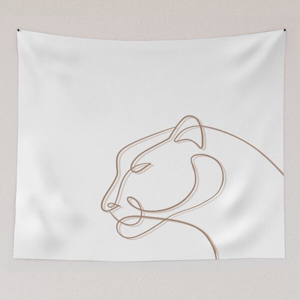 Item preview, Minimalist Big Cat Line Art designed and sold by Barelythere2324.