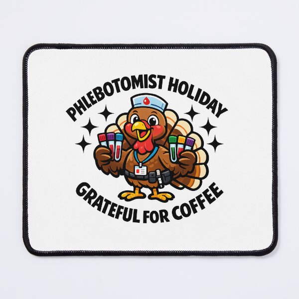 Item preview, Funny Turkey Phlebotomist Thanksgiving Gift – Cute Holiday Phlebotomy Nurse Coffee Meme designed and sold by ClinicalHubs.