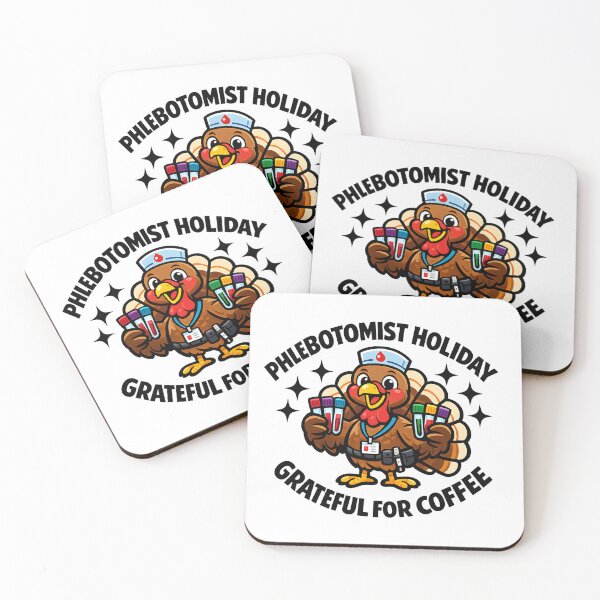 Item preview, Funny Turkey Phlebotomist Thanksgiving Gift – Cute Holiday Phlebotomy Nurse Coffee Meme designed and sold by ClinicalHubs.