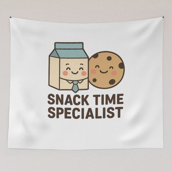 Item preview, Snack Time Specialist Cute Milk and Cookie Kawaii Art designed and sold by tineldesign.