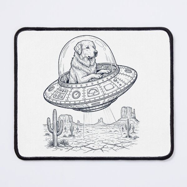 Item preview, Vintage Maremma Sheepdog Riding UFO Dog Mom Dad Lover designed and sold by DoodleTortle.