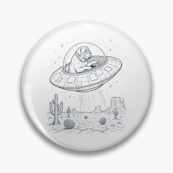 Item preview, Vintage Mastiff Riding UFO Dog Mom Dad Lover designed and sold by DoodleTortle.