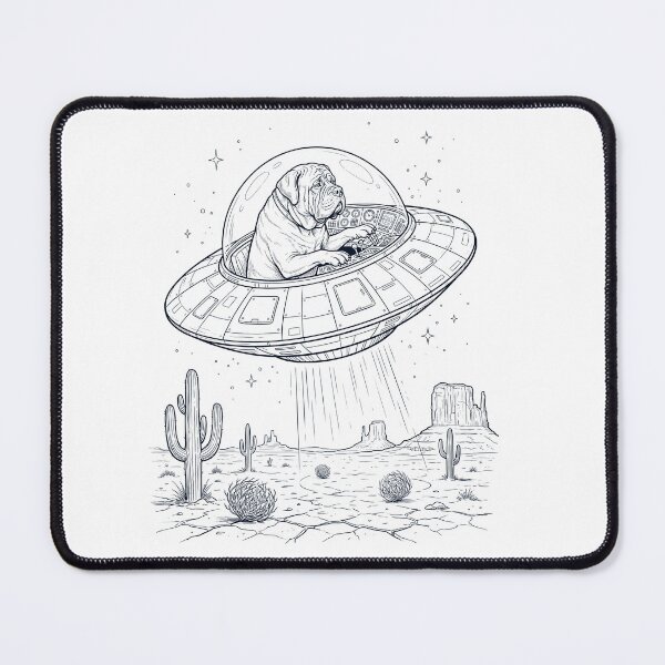 Item preview, Vintage Mastiff Riding UFO Dog Mom Dad Lover designed and sold by DoodleTortle.