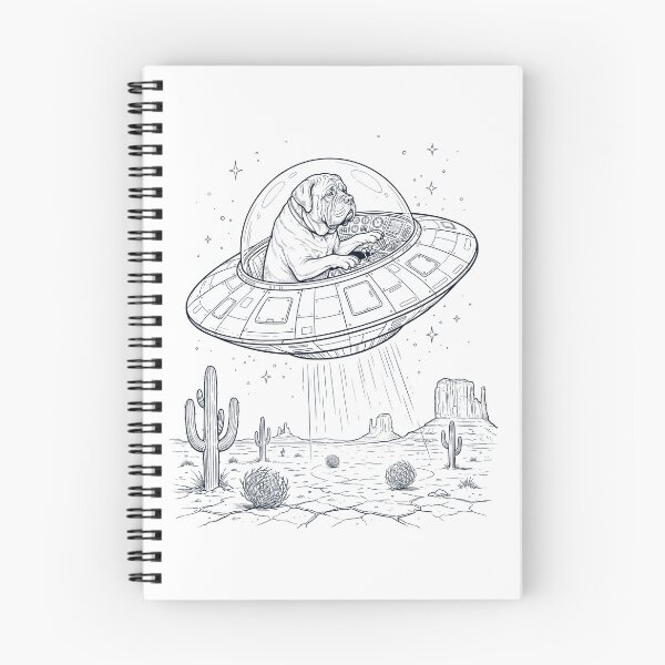 Item preview, Vintage Mastiff Riding UFO Dog Mom Dad Lover designed and sold by DoodleTortle.
