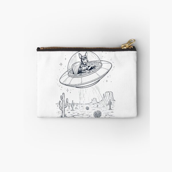 Item preview, Vintage Miniature Pinscher Riding UFO Dog Mom Dad Lover designed and sold by DoodleTortle.
