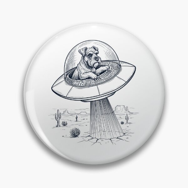Item preview, Vintage Miniature Schnauzer Riding UFO Dog Mom Dad Lover designed and sold by DoodleTortle.