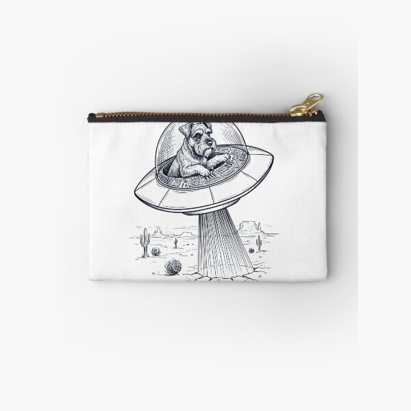Item preview, Vintage Miniature Schnauzer Riding UFO Dog Mom Dad Lover designed and sold by DoodleTortle.