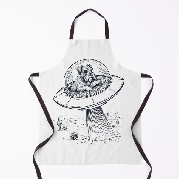 Item preview, Vintage Miniature Schnauzer Riding UFO Dog Mom Dad Lover designed and sold by DoodleTortle.