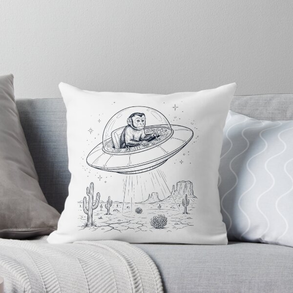 Item preview, Vintage Monkey Riding UFO Animal Lover designed and sold by DoodleTortle.