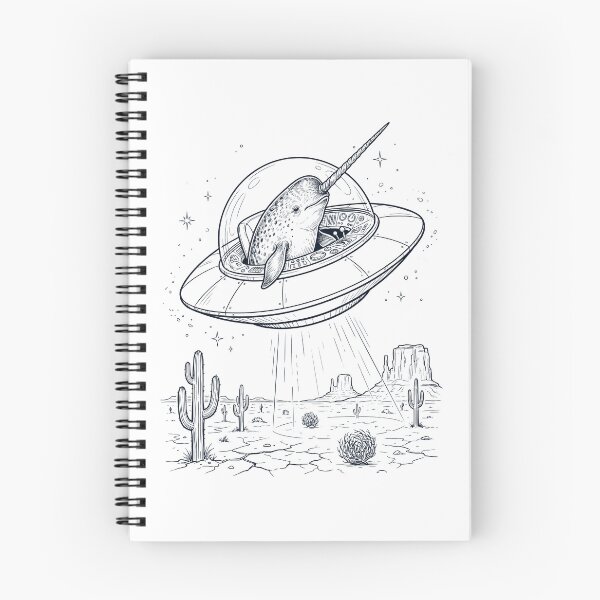 Item preview, Vintage Narwhal Riding UFO Animal Lover designed and sold by DoodleTortle.