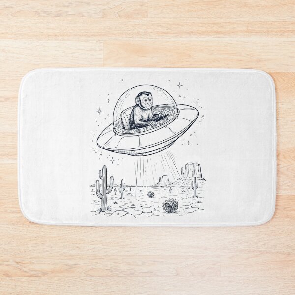 Item preview, Vintage Monkey Riding UFO Animal Lover designed and sold by DoodleTortle.