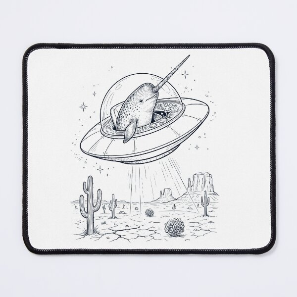 Item preview, Vintage Narwhal Riding UFO Animal Lover designed and sold by DoodleTortle.