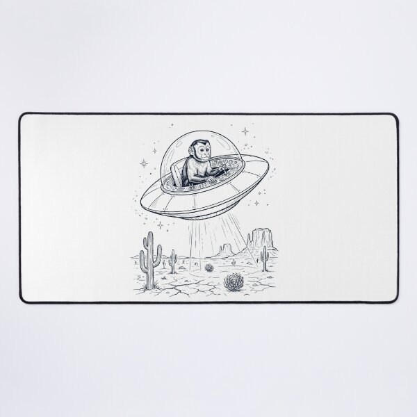 Item preview, Vintage Monkey Riding UFO Animal Lover designed and sold by DoodleTortle.